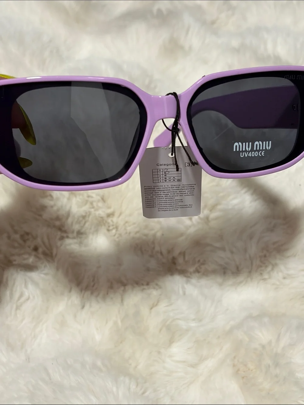 Lilac Chunky Frame Sunglasses with Dark Lenses